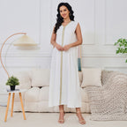 Embroidered bead two-piece long skirt set