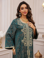 Lace-Up Kaftan Maxi Dress