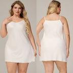 Satin Chiffon Strap Nightdress for Women, Sleeveless, Plus Size