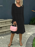 Pleated Cake Midi Dress