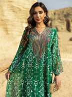 Embroidered Applique Maxi Dress