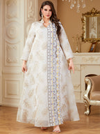 White Embroidered Robe Maxi Dress