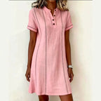 Button-Up Collared Midi Dress
