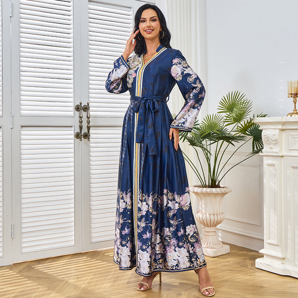 Lace-Up Long-Sleeve Maxi Dress Secondary image