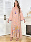 V-Neck Tassel Long-Sleeve Maxi Dress