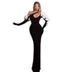 Off-Shoulder Floral Bodycon Maxi Dress for women with off shoulder and long sleeves