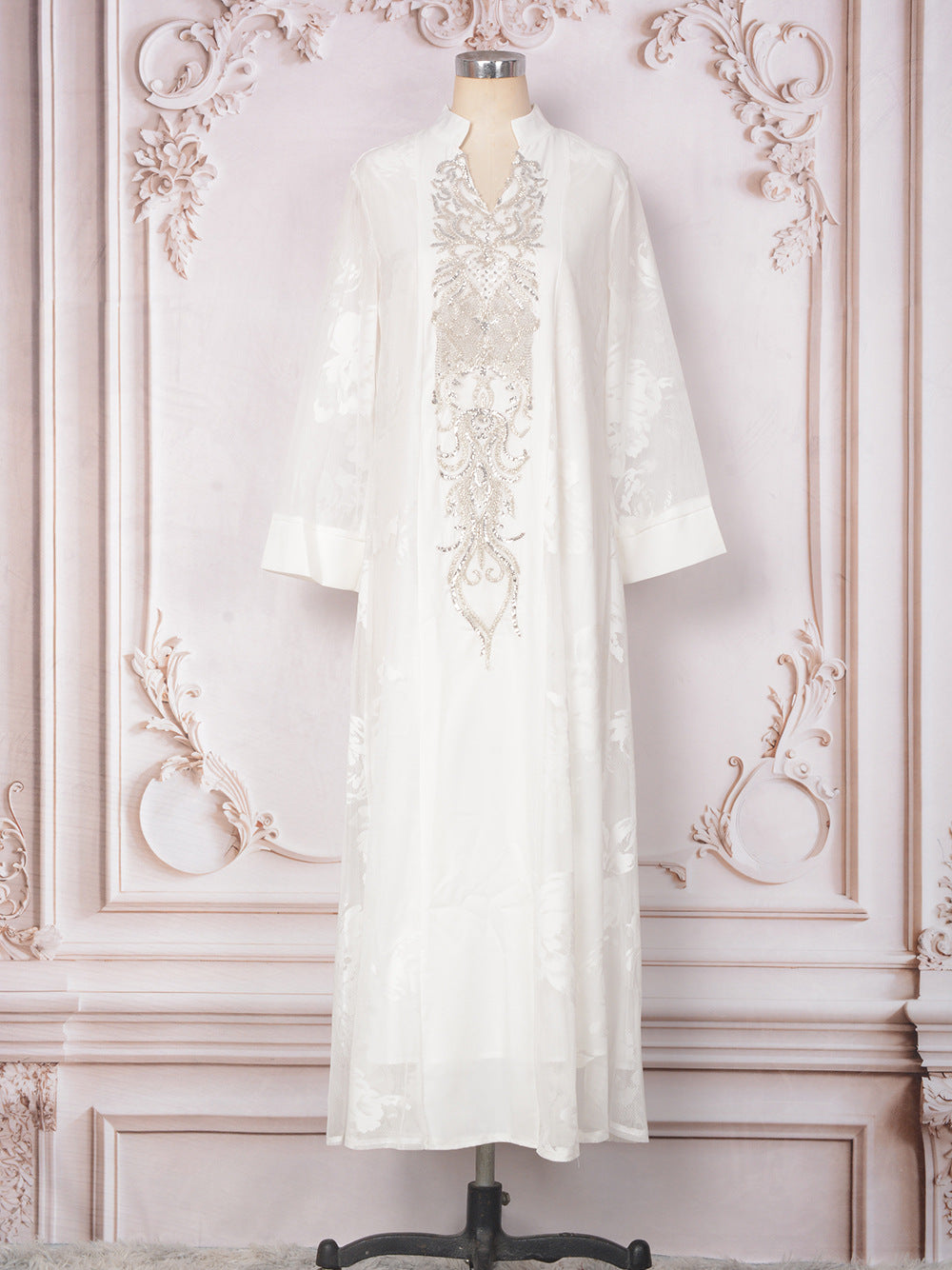 Mesh long sleeved dress