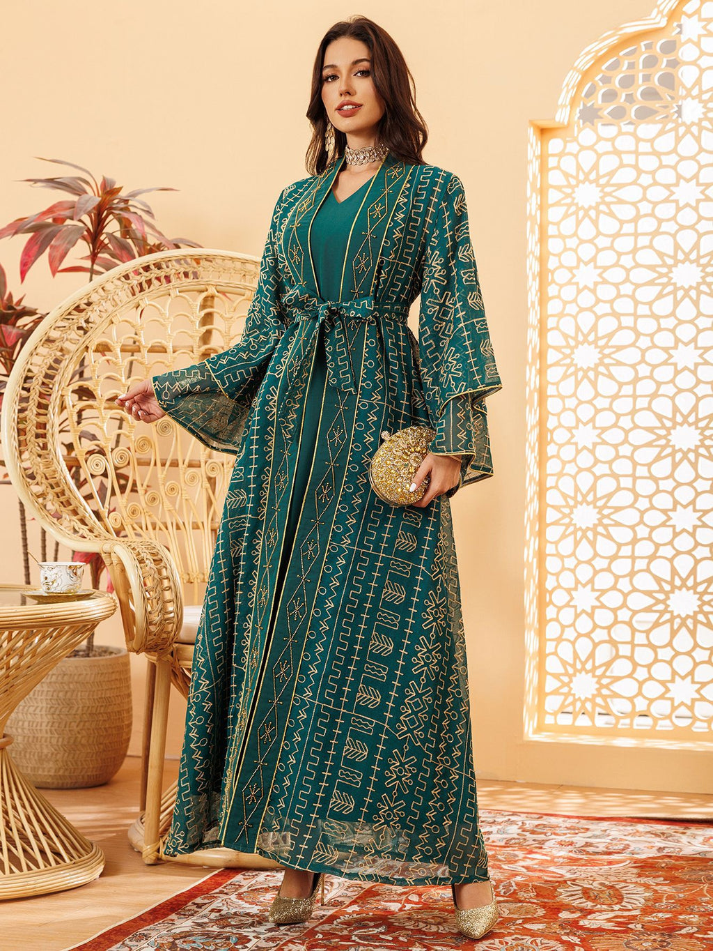 Two-Piece Mesh Maxi Dress