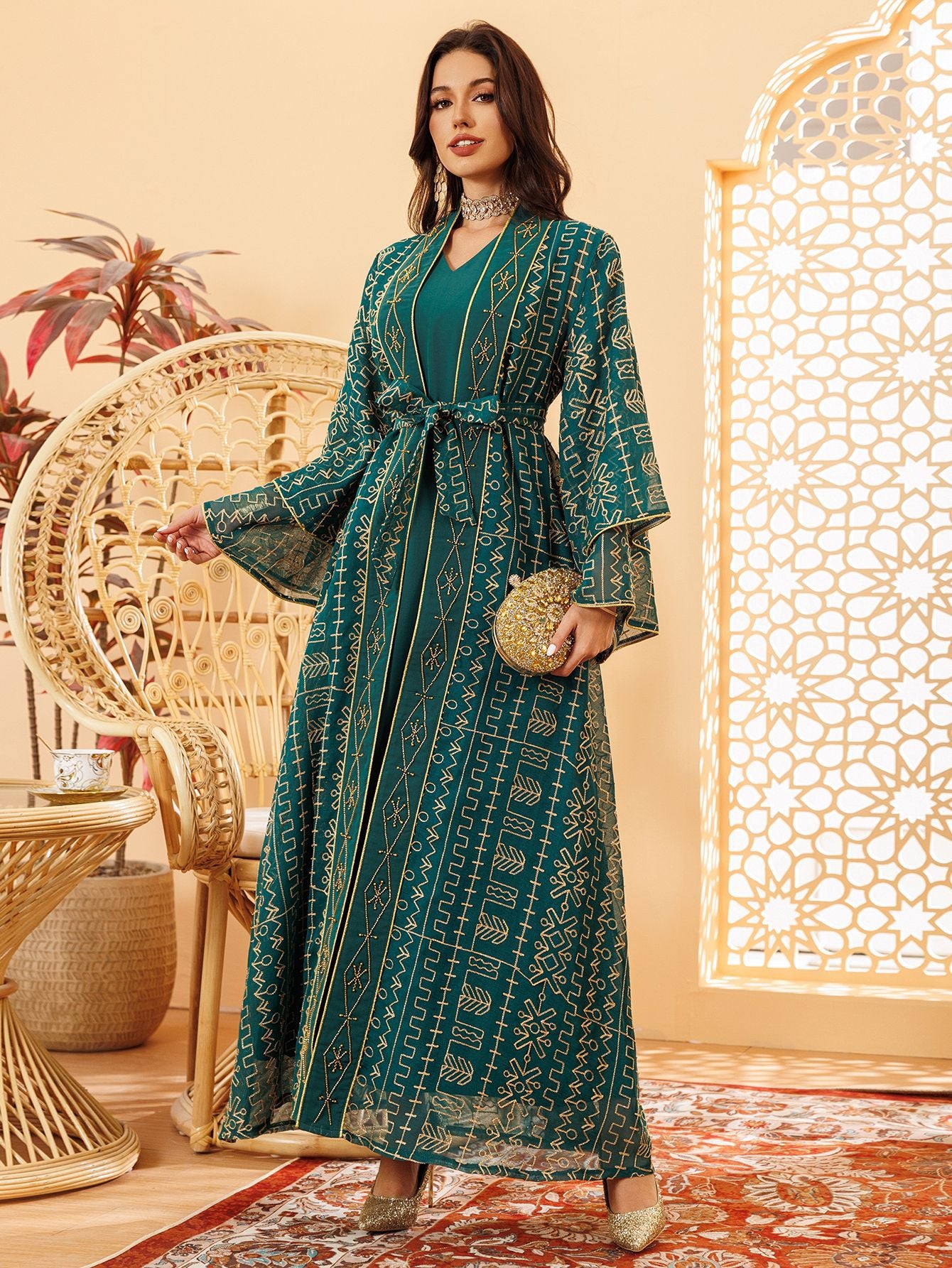 Two-Piece Mesh Maxi Dress