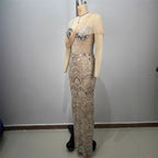 One-Shoulder Sequin Bodycon Maxi Dress for Women
