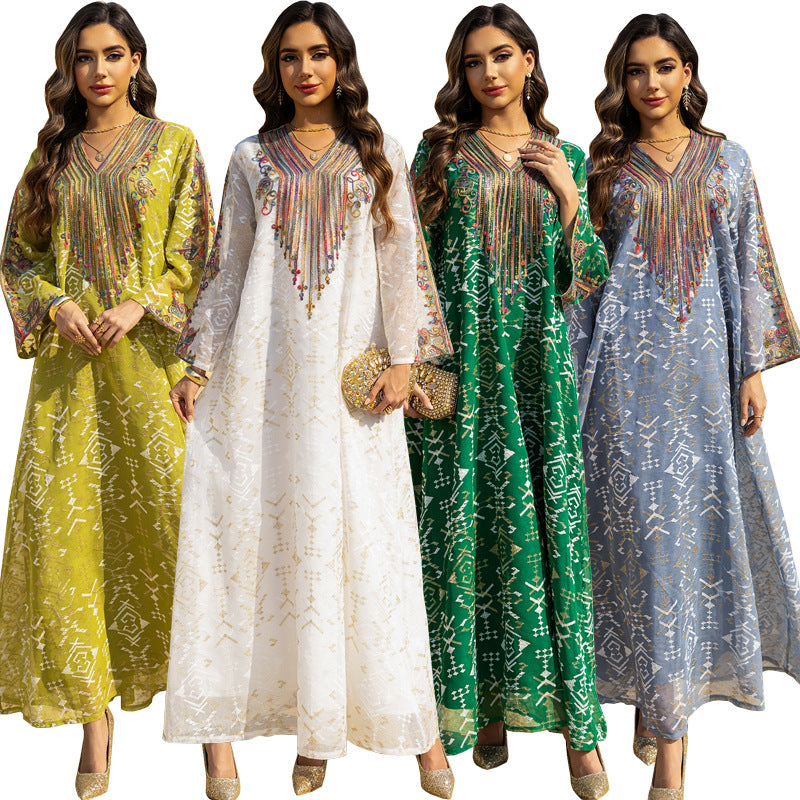 Embroidered Applique Patchwork Maxi Dress Main image