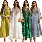 Embroidered Applique Patchwork Maxi Dress