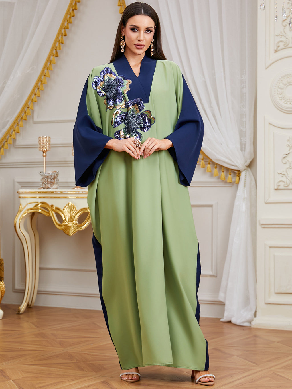 Patchwork Embroidered Loose Maxi Dress