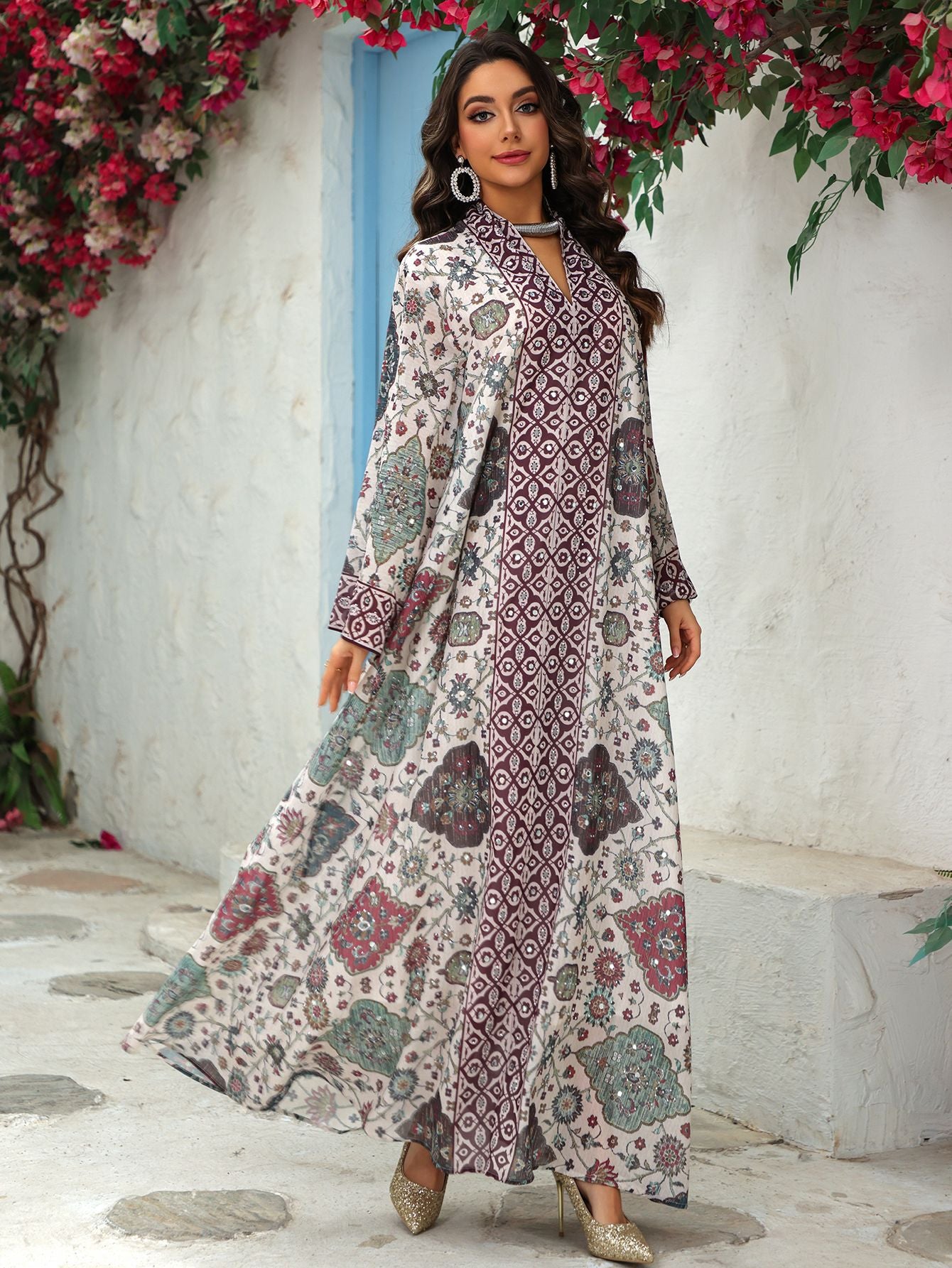 Tie-Dye Chiffon Maxi Dress