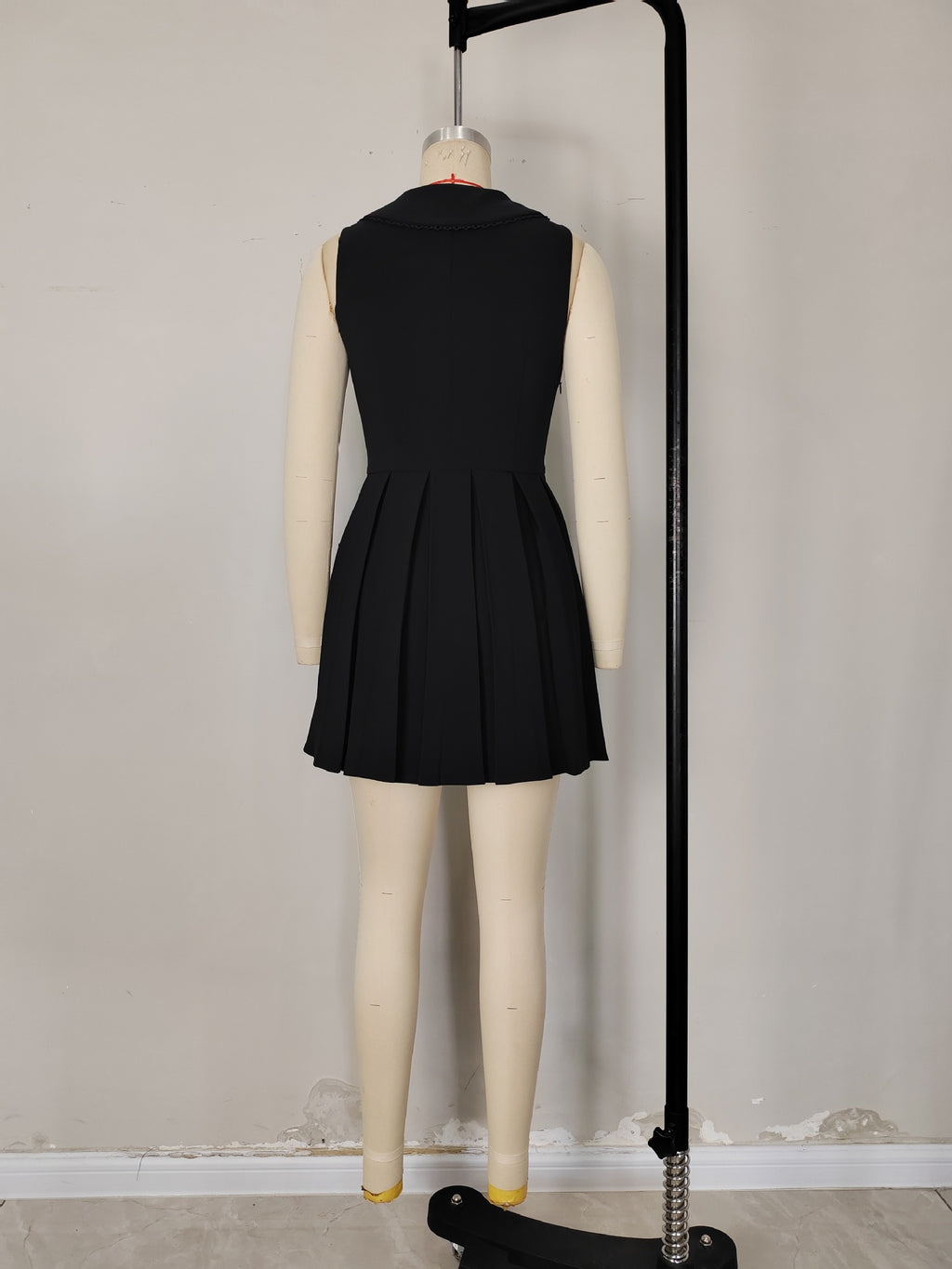 Black V-Neck Mini Dress