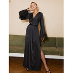 Ostrich Feather Hem Bandage Slip Dress for Women