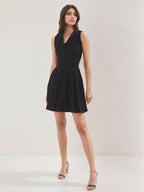 Black V-Neck Mini Dress