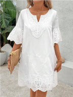 White Eyelet Midi Dress
