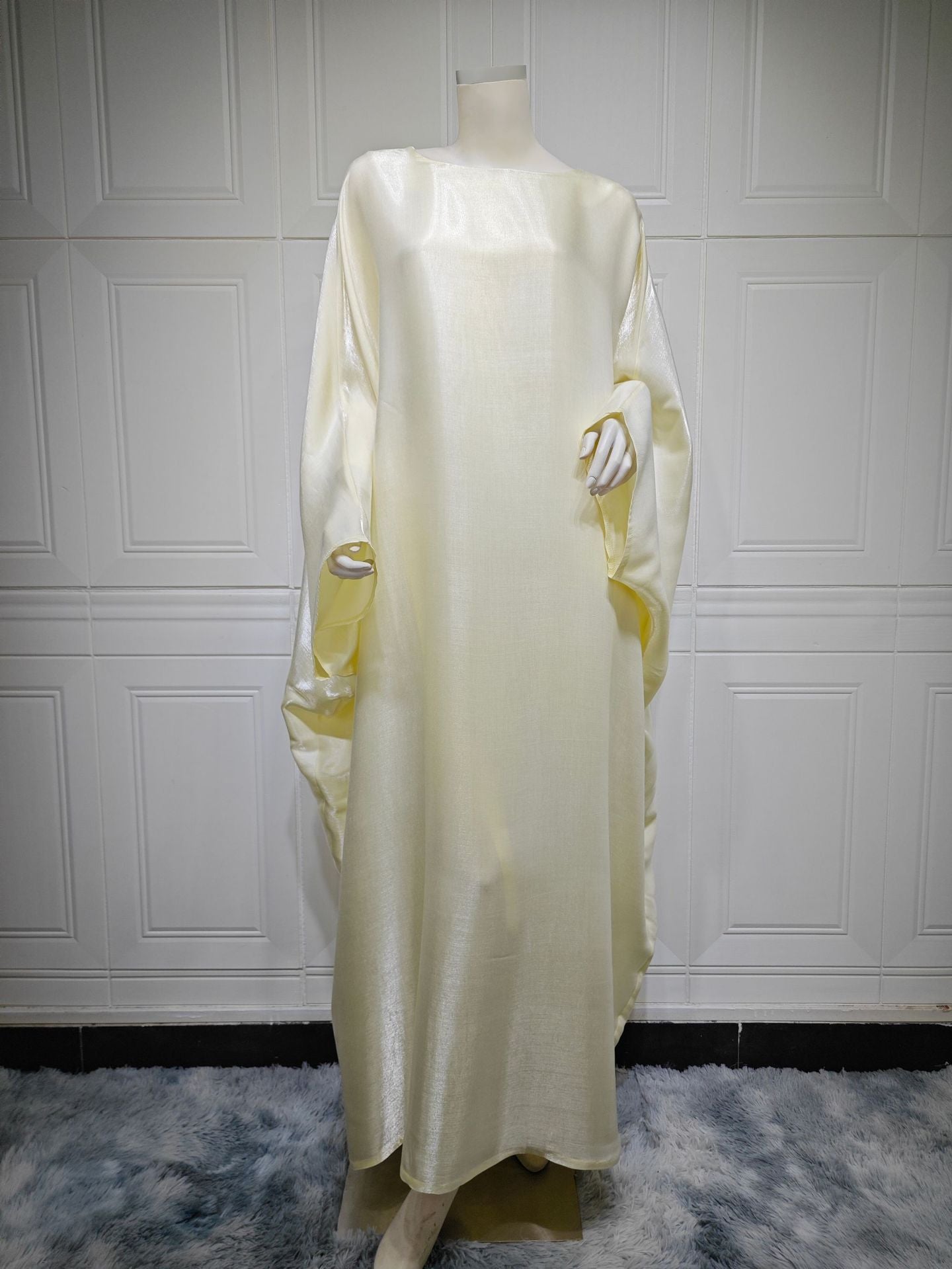 Shiny Satin Belted Maxi Dress