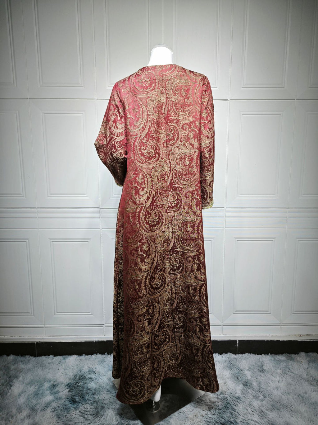 Lace-Up Kaftan Maxi Dress