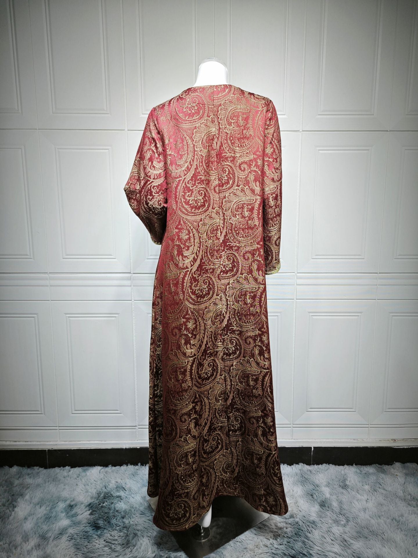 Lace-Up Kaftan Maxi Dress