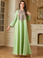 Pearl Embroidered Robe Maxi Dress
