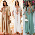 Embroidered Rope Pullover Maxi Dress