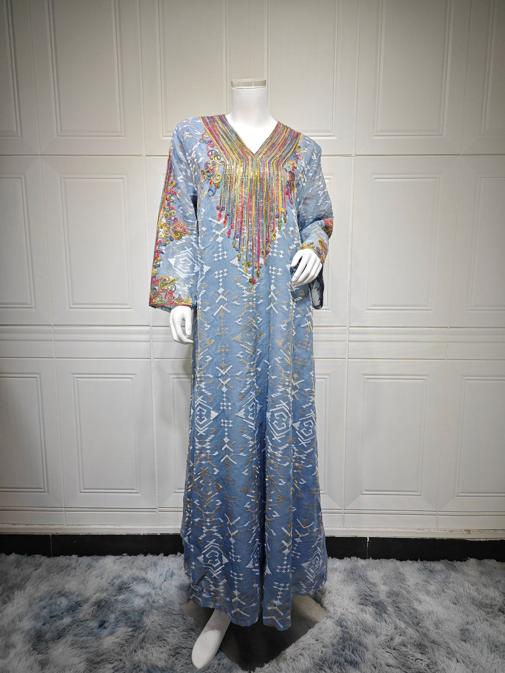 Embroidered Applique Maxi Dress