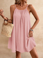 Backless Tie-Back Midi Dress