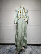 Embroidered V-Neck Maxi Dress