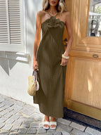 Backless Halter Maxi Dress