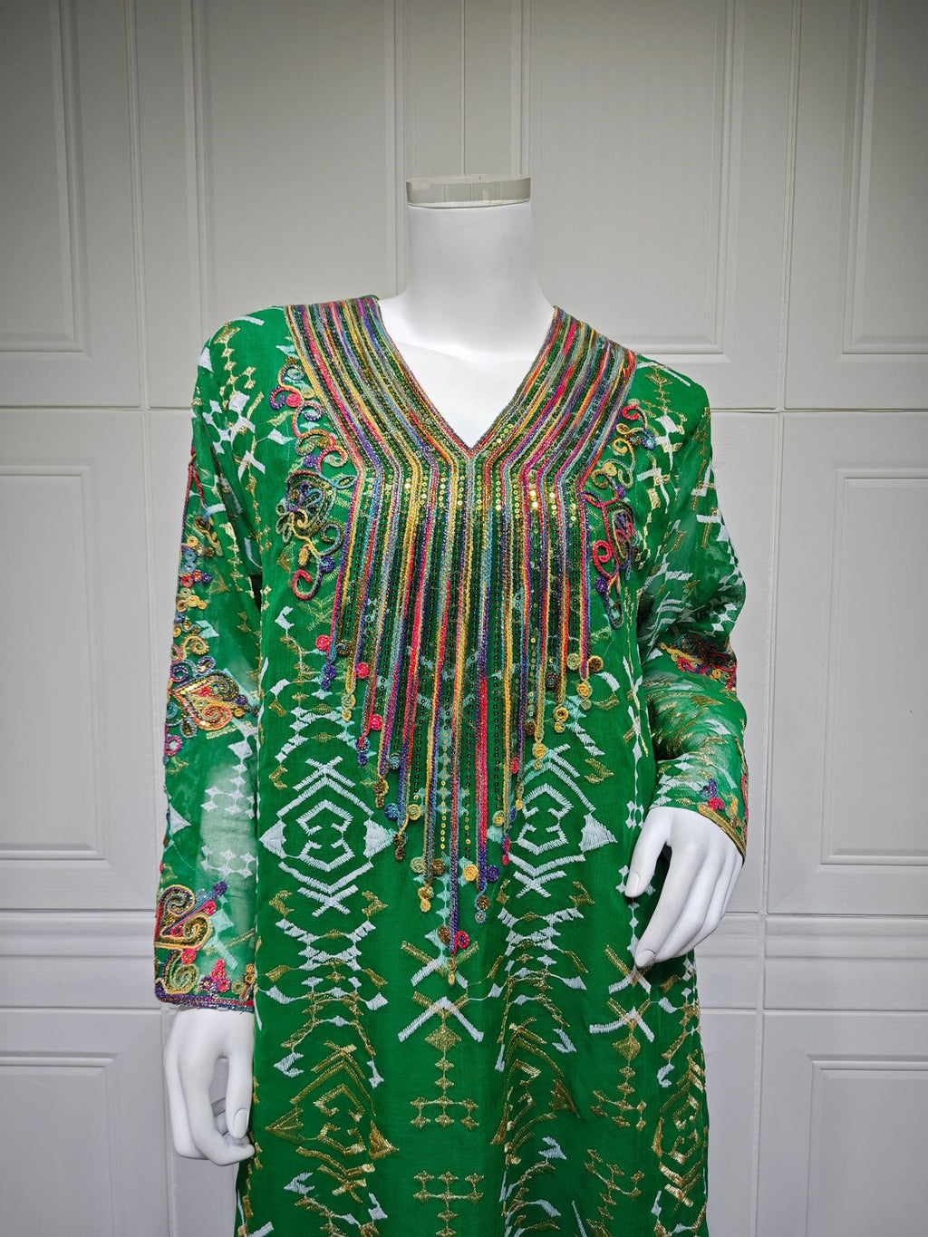 Embroidered Applique Maxi Dress