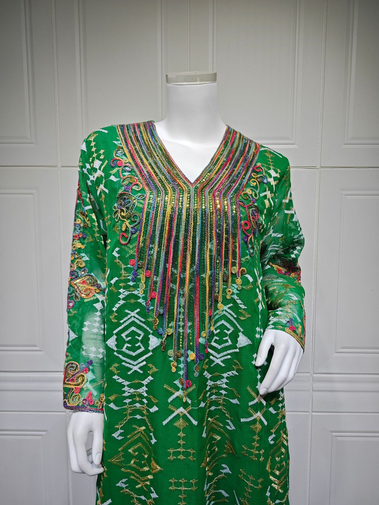 Embroidered Applique Maxi Dress
