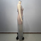 One-Shoulder Sequin Floor-Length Gown with Asymmetric Hem