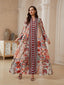 Ethnic Print V-Neck Maxi Dress