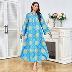 Embroidered V-Neck Tassel Maxi Dress