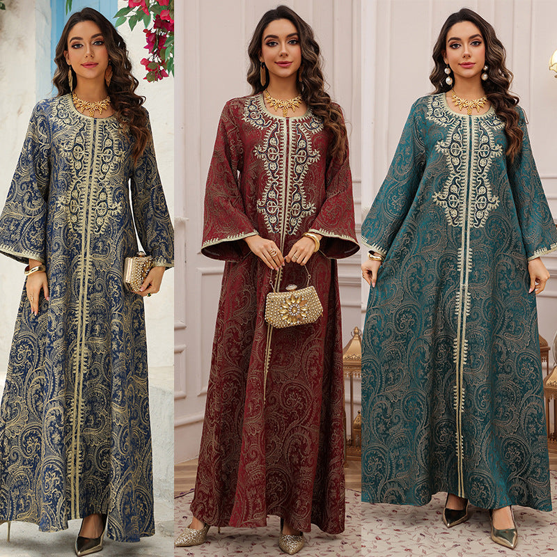Lace-Up Kaftan Maxi Dress