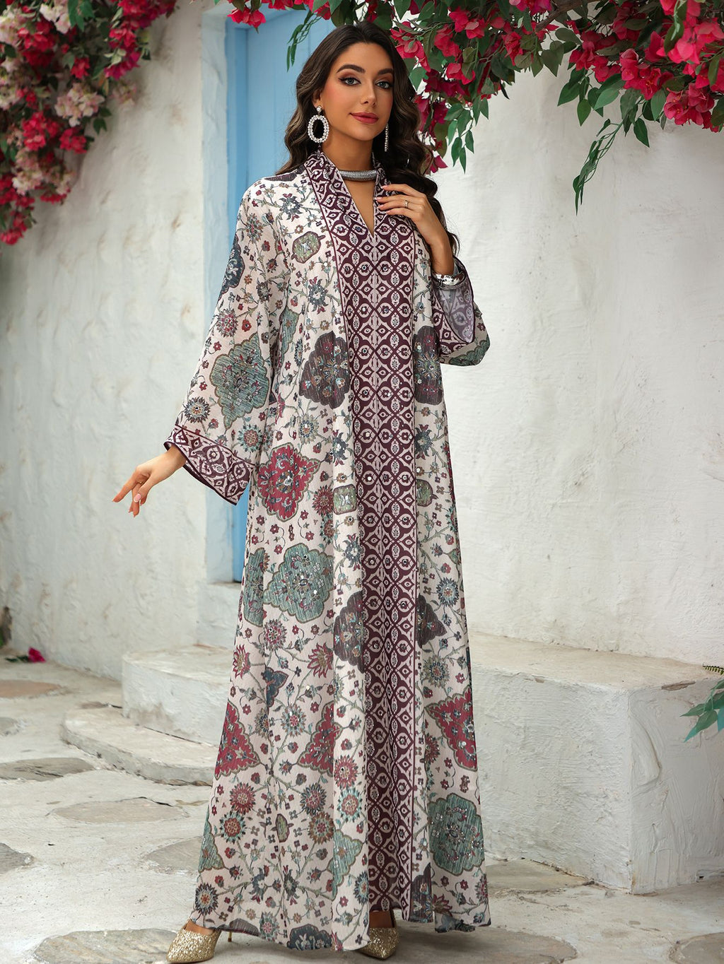 Tie-Dye Chiffon Maxi Dress