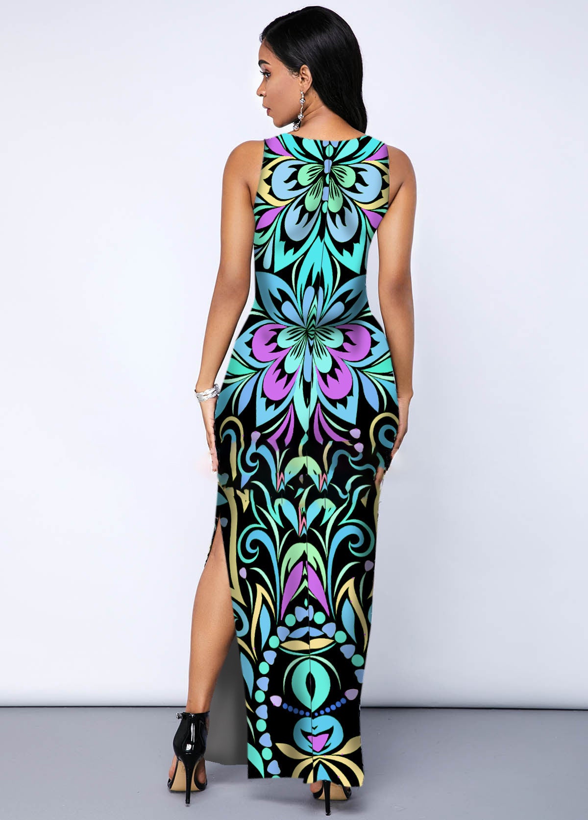 Floral A-Line Maxi Dress