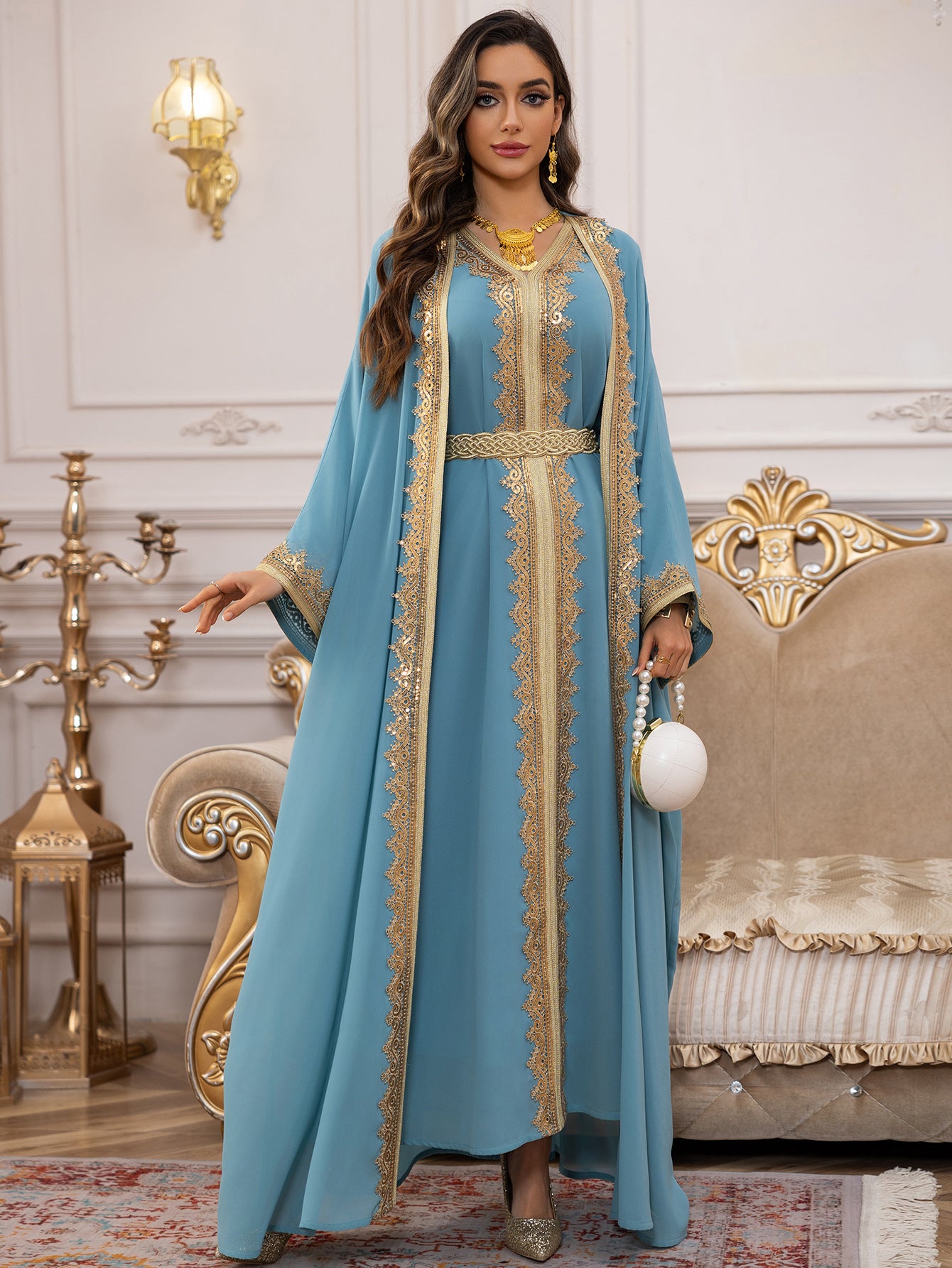 Two-Piece Chiffon Maxi Dress Set