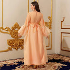 Orange Belted Robe Maxi Dress