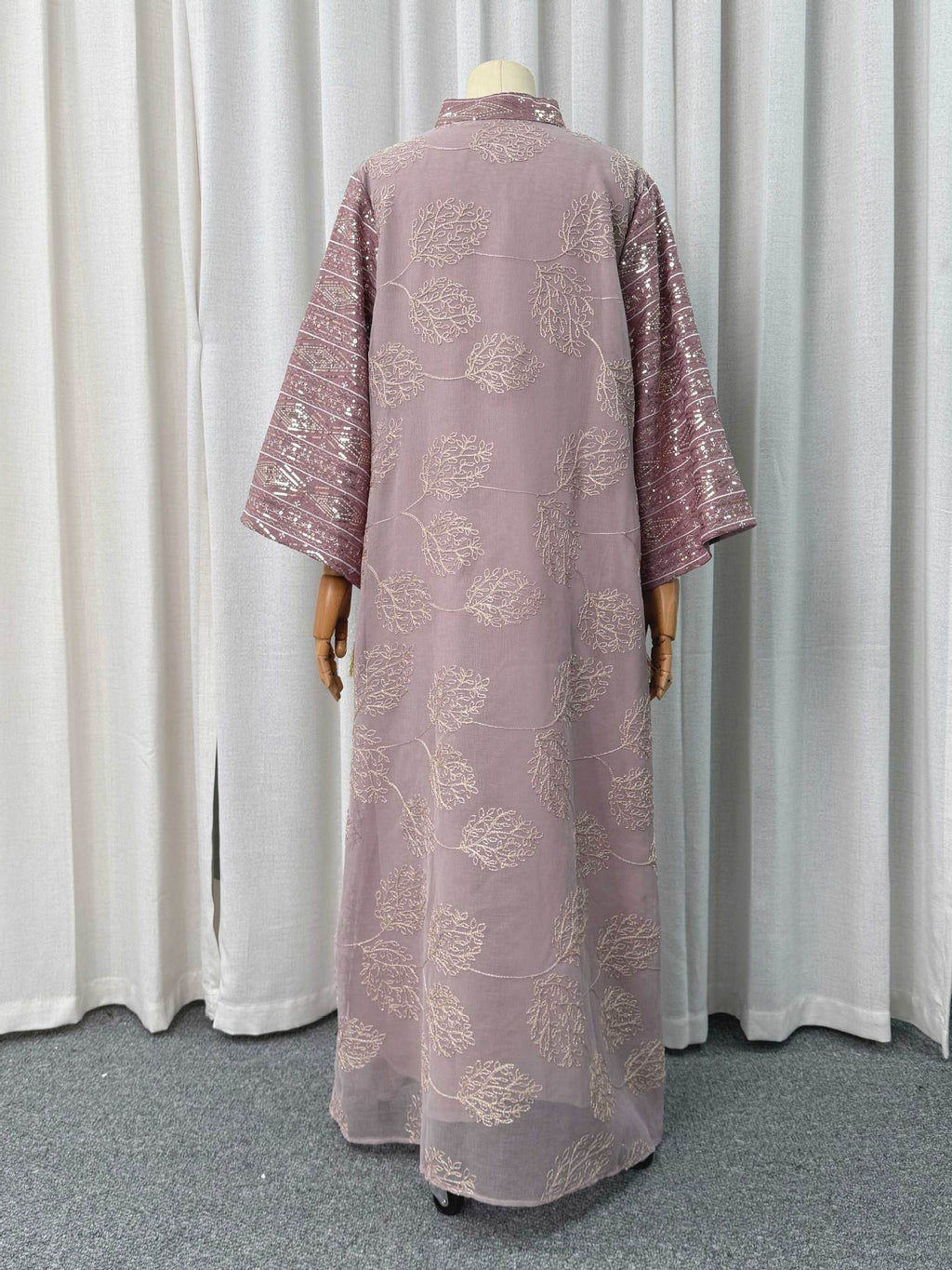 Embroidered Mesh Maxi Dress