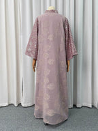 Embroidered Mesh Maxi Dress