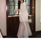Beaded Chiffon Maxi Dress