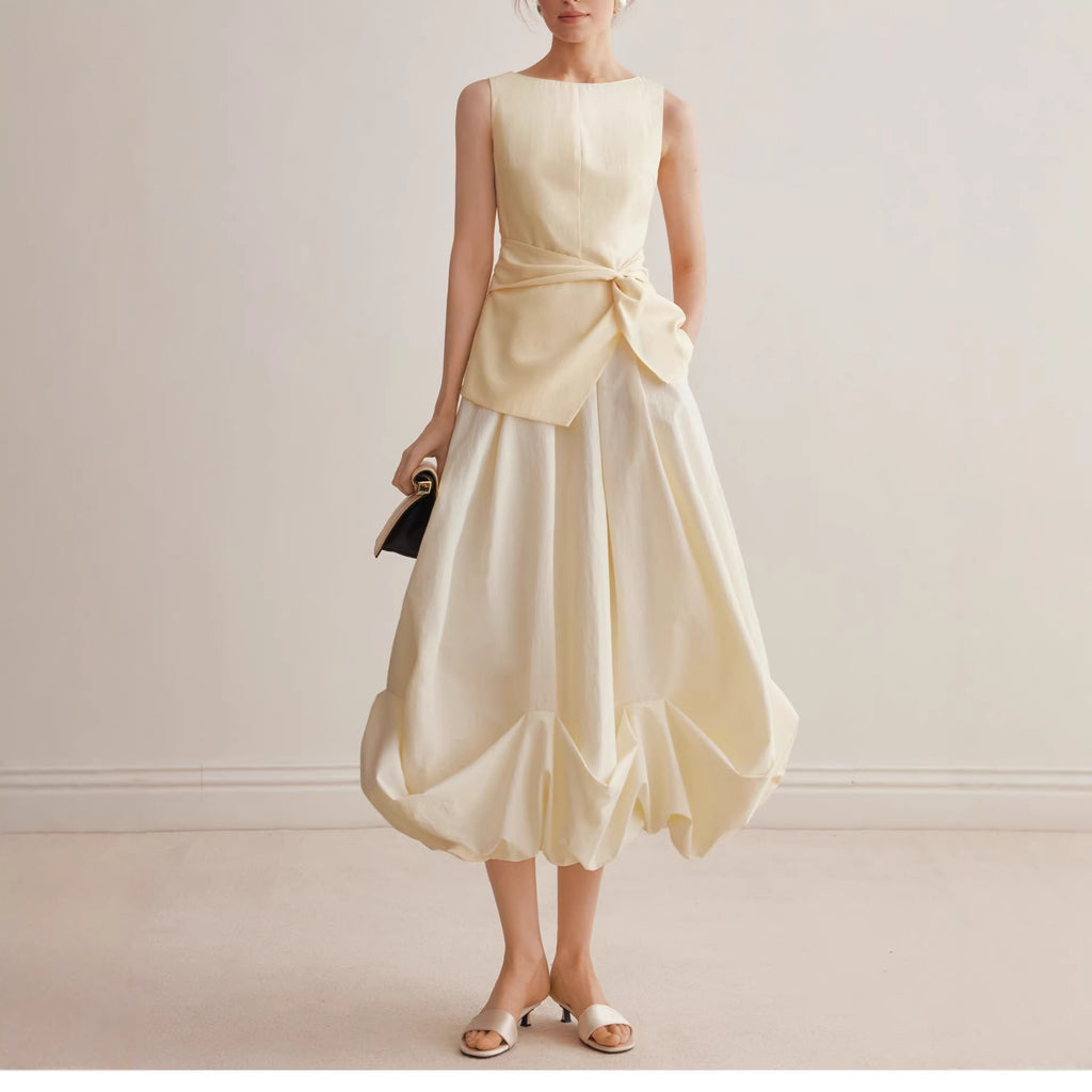 Bubble-Hem Pleated Mini Skirt for Women, A-Line