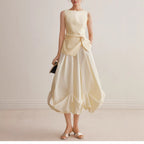 Bubble-Hem Pleated Mini Skirt for Women, A-Line