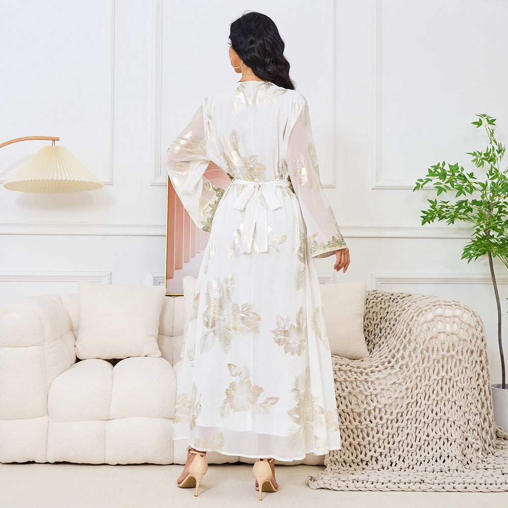 V-neck long sleeved dress