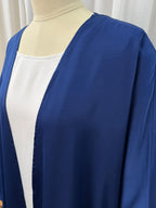 Navy Satin Cape Maxi Dress