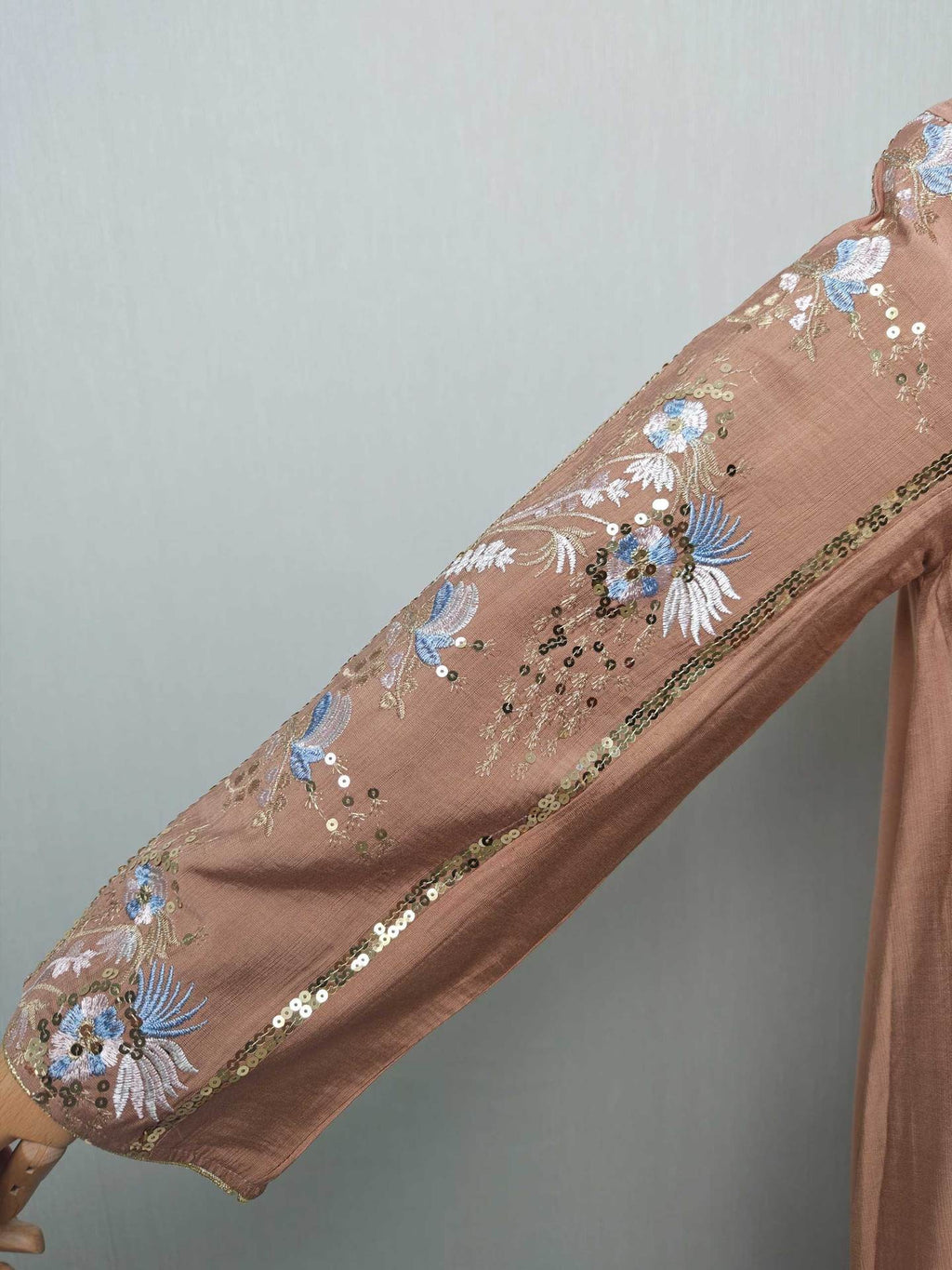Floral Embroidered V-Neck Maxi Dress