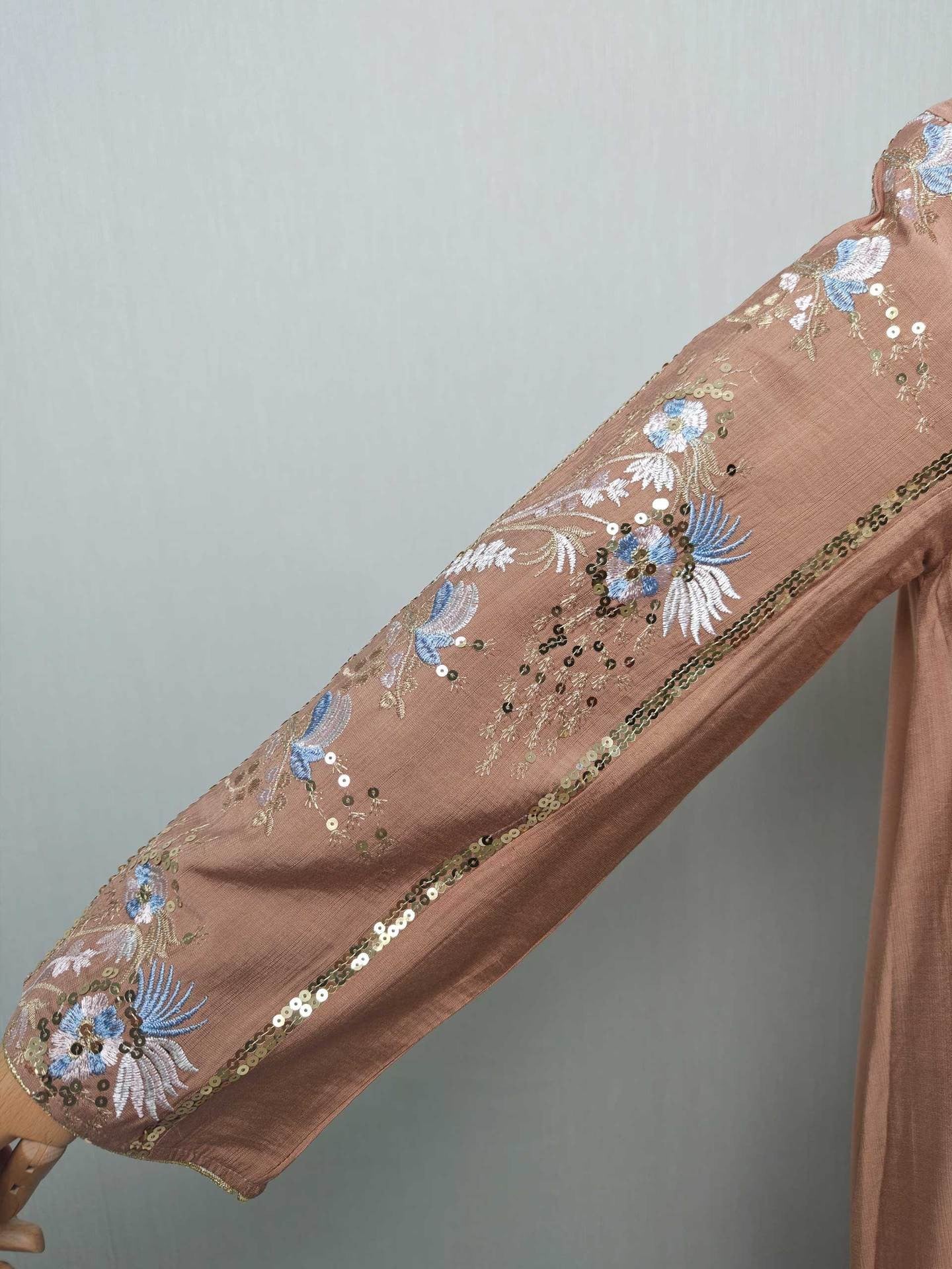 Floral Embroidered V-Neck Maxi Dress
